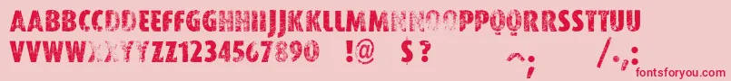 VtksWorker Font – Red Fonts on Pink Background