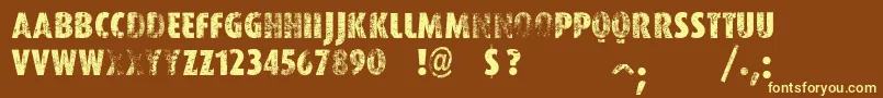 VtksWorker Font – Yellow Fonts on Brown Background