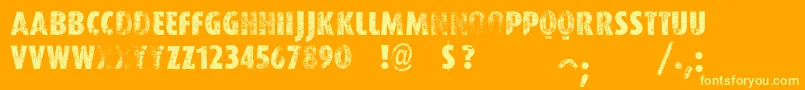 VtksWorker Font – Yellow Fonts on Orange Background
