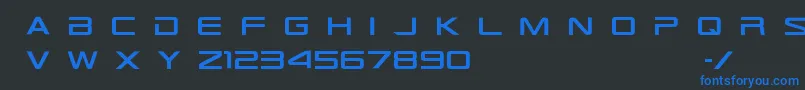 Tr909 Font – Blue Fonts on Black Background