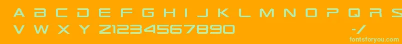 Tr909 Font – Green Fonts on Orange Background