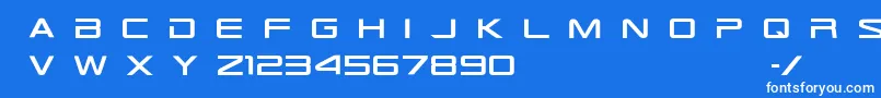 Czcionka Tr909 – białe czcionki na niebieskim tle