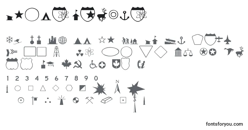 Schriftart GeodingiesThin – Alphabet, Zahlen, spezielle Symbole