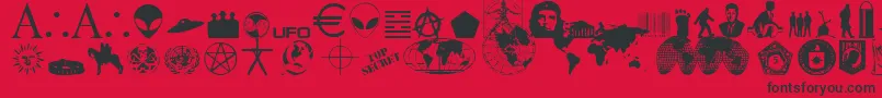 Fonte Illum – fontes pretas em um fundo vermelho