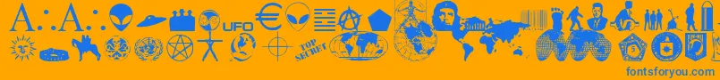 Illum Font – Blue Fonts on Orange Background