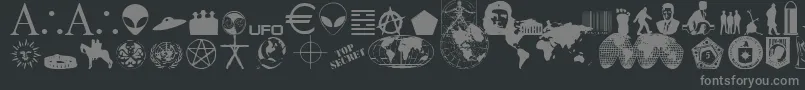 フォントIllum – 黒い背景に灰色の文字