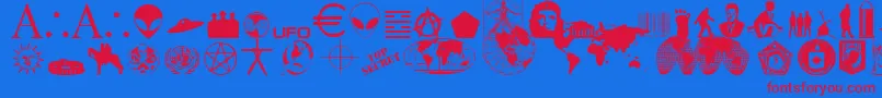 Police Illum – polices rouges sur fond bleu