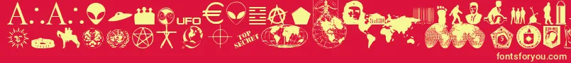 Illum Font – Yellow Fonts on Red Background