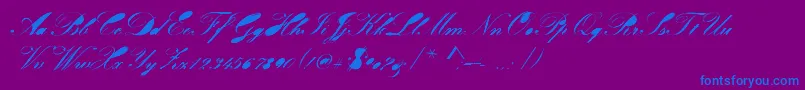 Velvet Font – Blue Fonts on Purple Background