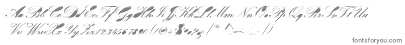 Velvet-fontti – harmaat kirjasimet valkoisella taustalla
