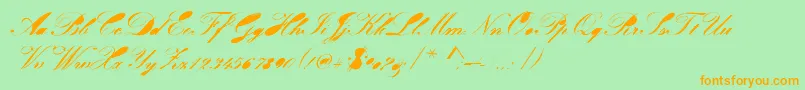 Velvet Font – Orange Fonts on Green Background