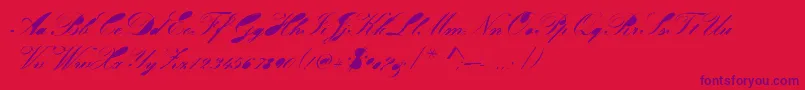 Velvet Font – Purple Fonts on Red Background