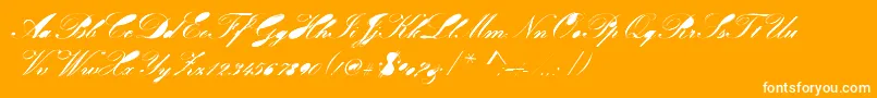 Velvet-Schriftart – Weiße Schriften auf orangefarbenem Hintergrund