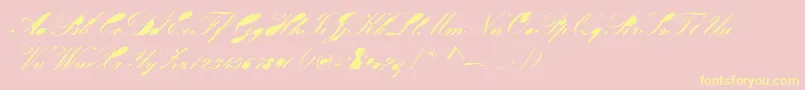 Velvet-Schriftart – Gelbe Schriften auf rosa Hintergrund