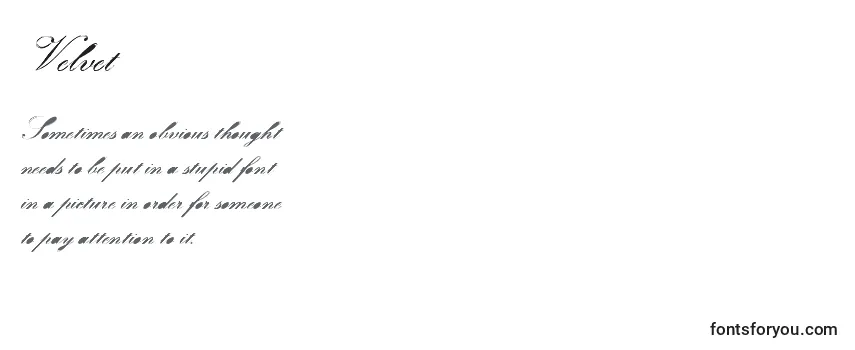 Schriftart Velvet