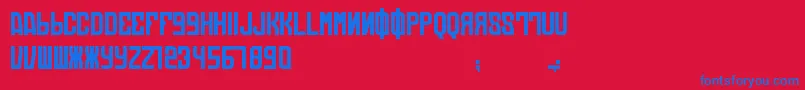 DieAutomatons Font – Blue Fonts on Red Background