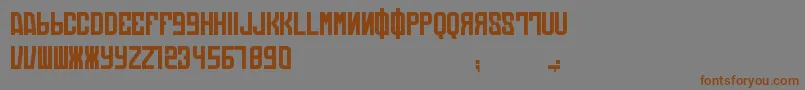 DieAutomatonsフォントについての詳細 フォントDieAutomatons – 茶色の文字が灰色の背景にあります。