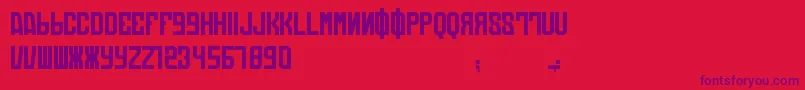 フォントDieAutomatons – 赤い背景に紫のフォント