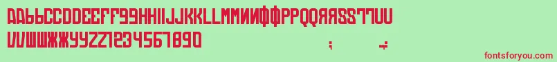 Czcionka DieAutomatons – czerwone czcionki na zielonym tle