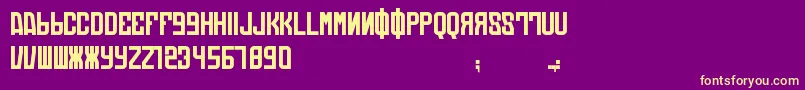 Fonte DieAutomatons – fontes amarelas em um fundo roxo