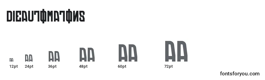 Размеры шрифта DieAutomatons