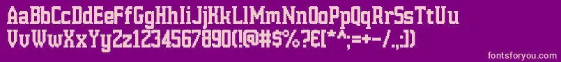 Fonte HannoverMesseSerif – fontes rosa em um fundo violeta
