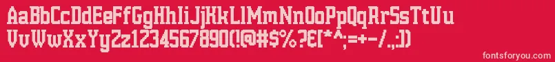 フォントHannoverMesseSerif – 赤い背景にピンクのフォント