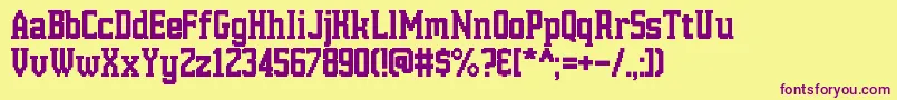 HannoverMesseSerif-Schriftart – Violette Schriften auf gelbem Hintergrund