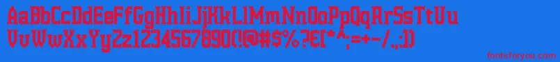 HannoverMesseSerif Font – Red Fonts on Blue Background