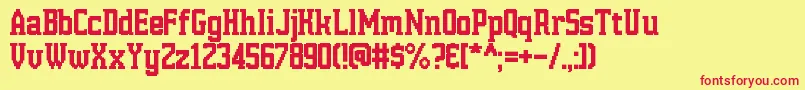 HannoverMesseSerif Font – Red Fonts on Yellow Background