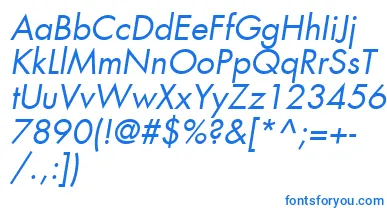 KudosBookSsiBookItalic font – Blue Fonts On White Background