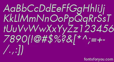 KudosBookSsiBookItalic font – Green Fonts On Purple Background