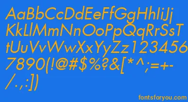 KudosBookSsiBookItalic font – Orange Fonts On Blue Background