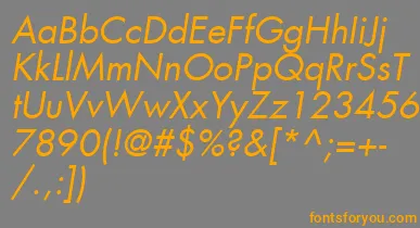 KudosBookSsiBookItalic font – Orange Fonts On Gray Background