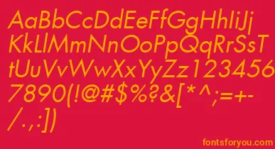 KudosBookSsiBookItalic font – Orange Fonts On Red Background