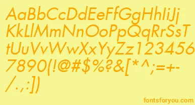 KudosBookSsiBookItalic font – Orange Fonts On Yellow Background