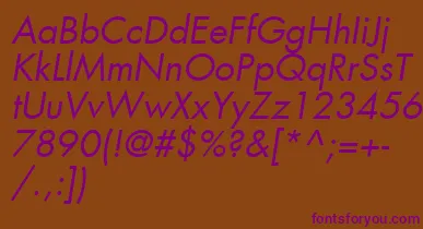 KudosBookSsiBookItalic font – Purple Fonts On Brown Background