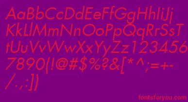 KudosBookSsiBookItalic font – Red Fonts On Purple Background