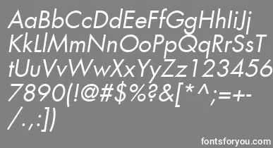 KudosBookSsiBookItalic font – White Fonts On Gray Background