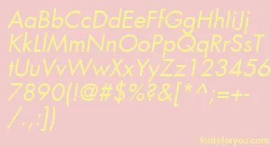 KudosBookSsiBookItalic font – Yellow Fonts On Pink Background