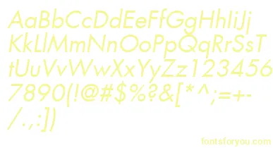 KudosBookSsiBookItalic font – Yellow Fonts On White Background