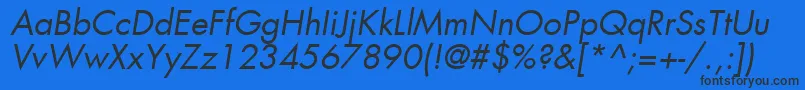 KudosBookSsiBookItalic-Schriftart – Schwarze Schriften auf blauem Hintergrund