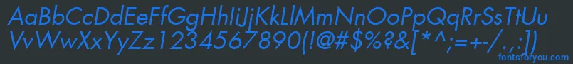 KudosBookSsiBookItalic Font – Blue Fonts on Black Background