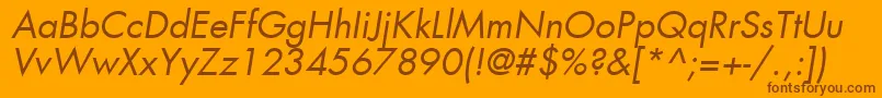 Fonte KudosBookSsiBookItalic – fontes marrons em um fundo laranja