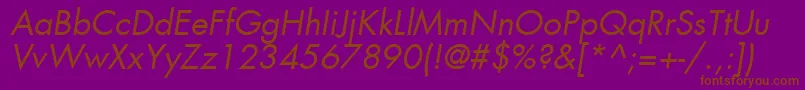 KudosBookSsiBookItalic-fontti – ruskeat fontit violetilla taustalla