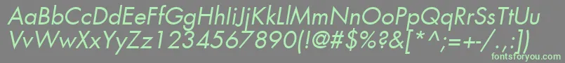 KudosBookSsiBookItalic-fontti – vihreät fontit harmaalla taustalla