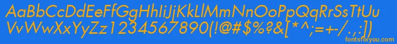 KudosBookSsiBookItalic Font – Orange Fonts on Blue Background