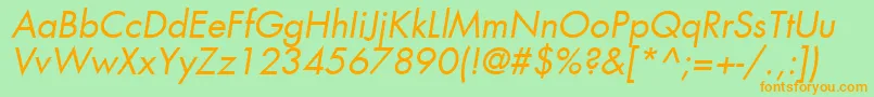 KudosBookSsiBookItalic-Schriftart – Orangefarbene Schriften auf grünem Hintergrund