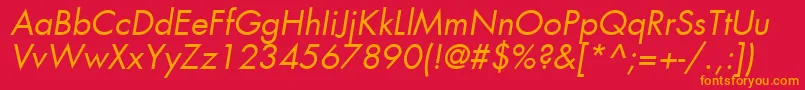 KudosBookSsiBookItalic Font – Orange Fonts on Red Background