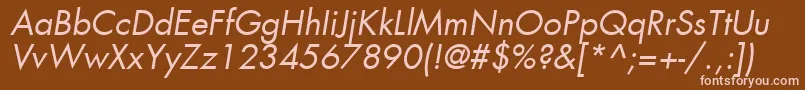 Шрифт KudosBookSsiBookItalic – розовые шрифты на коричневом фоне